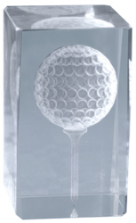 2100-06 Golf Trophies glass CUB 8CM