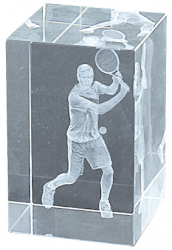 2100-13 Tennis Trophies glass CUB 8CM